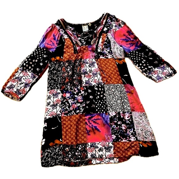 🌺 ANTHROPOLOGIE One September Arcata Boho Patchwork Dress Sz S 🌸 Festival Vibes - Picture 1 of 3